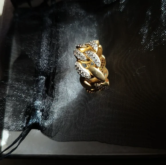 Freida Rothman Gold & Diamond Women's Ring - Paived Iced - Size 8 - New in Box - Picture 5 of 16